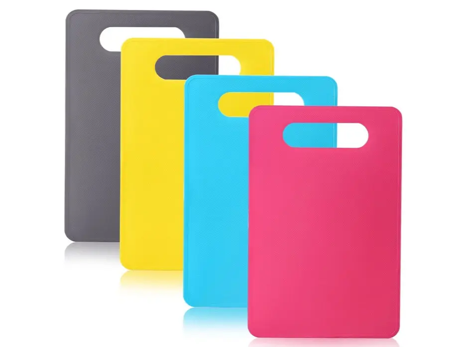 4-Pack Flexible Cutting Boards – 11.4x7.5" Plastic Mats for Meat & Vegetables, 2mm Thick Chopping Kitchen