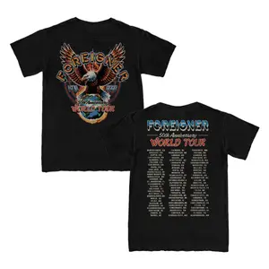 Foreigner 50th Anniversary World Tour 2026 T-Shirt – Vintage Rock Band Graphic Tee, Men’s Women’s Tops