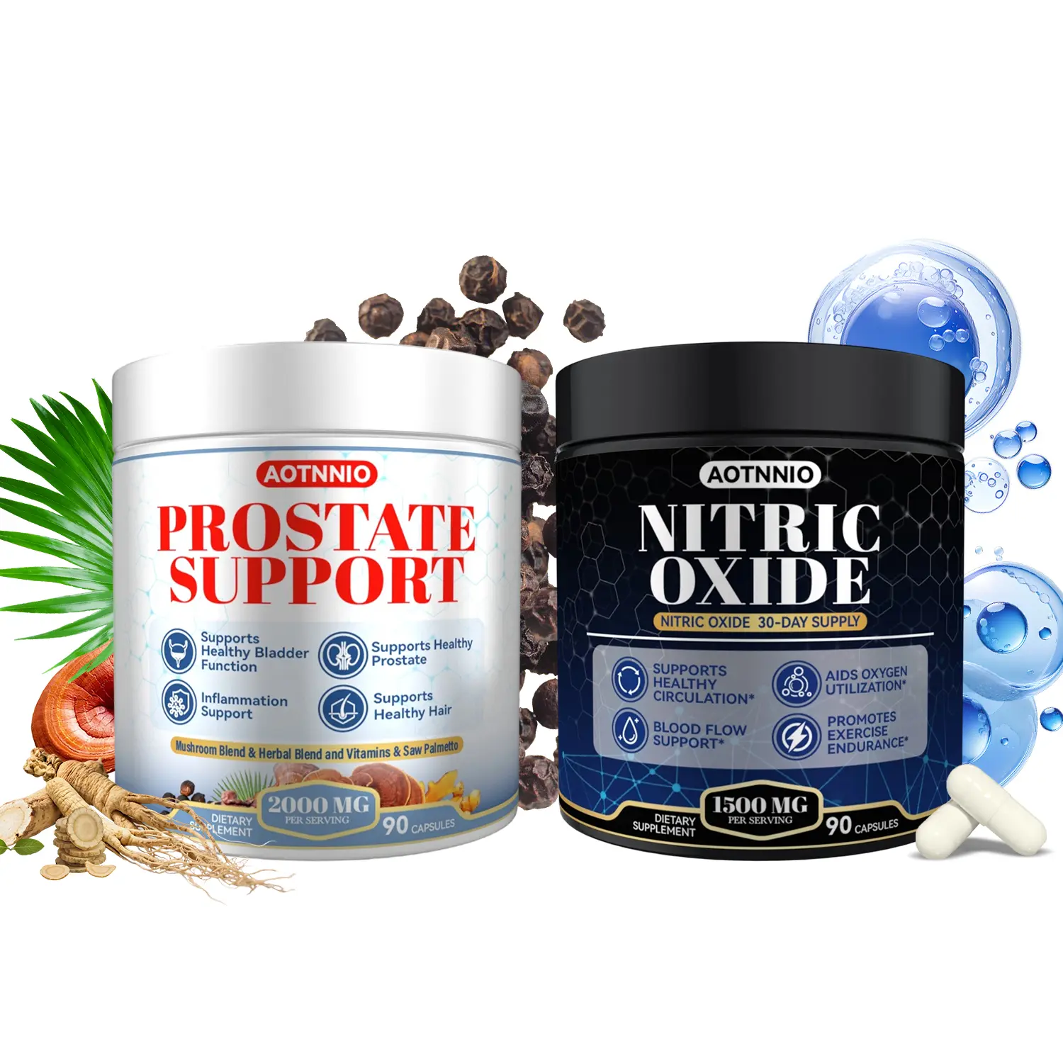 Ultimate Men’s Health Supplement - Prostate, Nitric Oxide & Testosterone Booster Mushroom Formula, D-Aspartic Acid Antioxidants, Supports Testosterone Production & Healthy DHT Testosterone, Urinary, Bladder, Blood