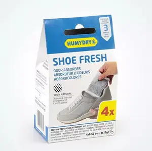 Humydry Shoe Fresh 4 Pack – 100% Natural Charcoal Odor Absorbers for Shoes & Gear, Unscented