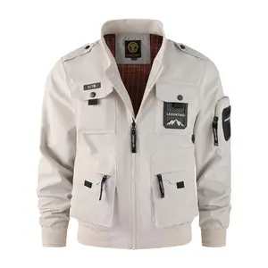 Men's Tactical Jacket with Multiple Pockets Workwear Style Round Collar Waterproof for Outdoor Environments TikTokShopBlackFriday