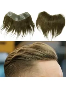 Men Women Forehead Hairline Wig 100% Human Hair Skin Men Frontal Wig Top Natural Hairline Replacement System Light