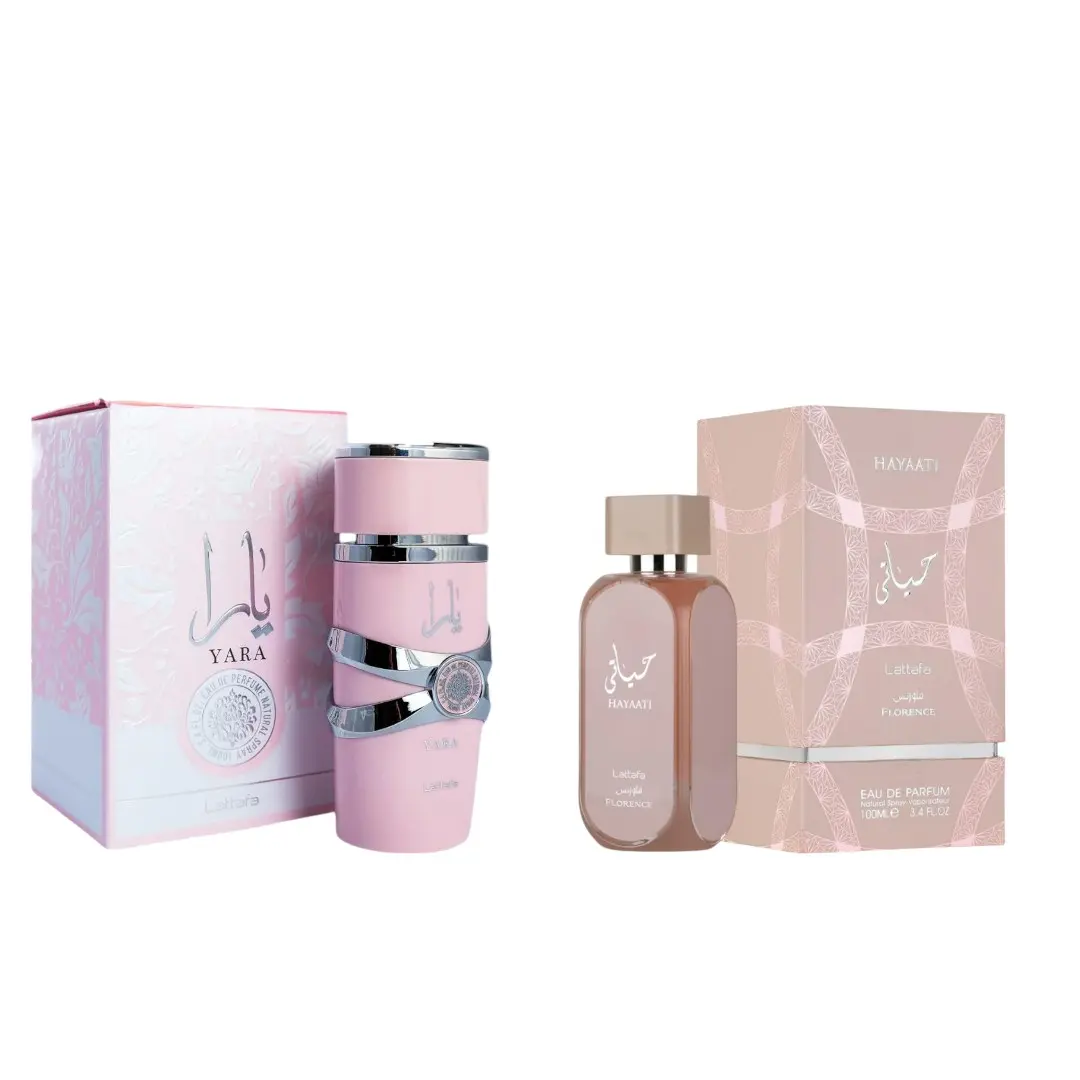 Lattafa Yara + Hayaati Florence Women's Fragrances Bundle, 3.4oz EDP Per Bottle, Vanilla, Citrus, Grapefruit, Sweet, Citrus-Vanilla Scent Notes