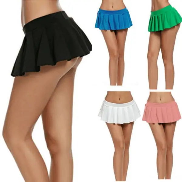 Y2k Cute Trending Schoolgirl Flattering Slimming Comfy Pleated Short Skirt Low Rise Frill Solid Stretchy Smooth Lightweight Soft Breathable Quick Dry Summer Dance for Women