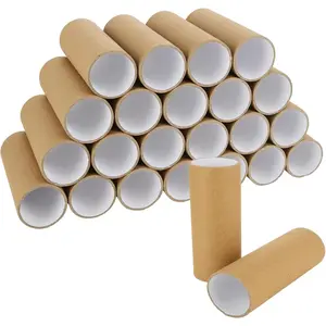 20 Pcs Mailing Tubes with Caps for Packaging Posters, 3x6 Inch Round Cardboard Mailers Tubes for Craft, Brown Empty Cardboard Tubes for Classroom and DIY Projects