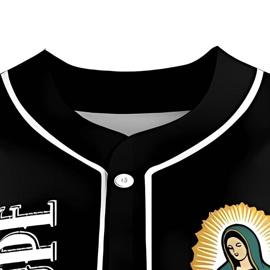 Guadalupe unisex baseball jersey - Religious Santa Maria jersey, comfortable and stretchy, sports with you, full-color series, men's summer top