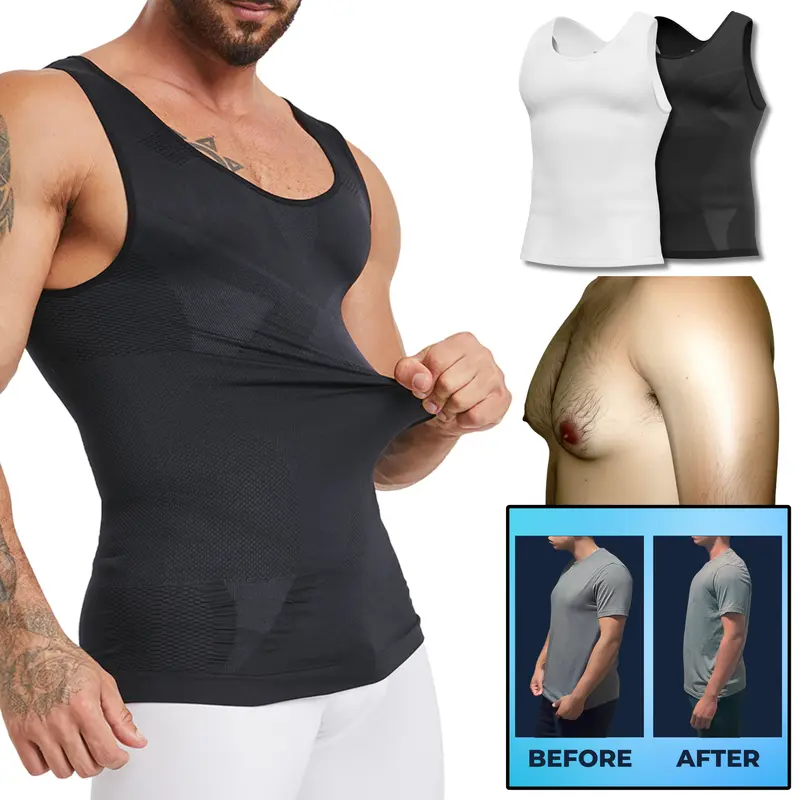 MaxxTEEM Seamless Gynecomastia Chest Compression Shirt