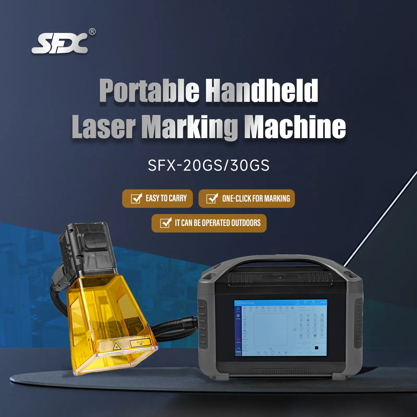 SFX 30W Optional Marking Area  70x70mm or 100x100mm Plug-In Laser Engraving Machine Metal Marker