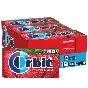 ORBIT Sugar-Free Mint Chewing Gum, 12 packs of 14 pieces (168 pieces total) Strawberry
