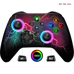 Wireless Switch Controller for Switch Controller/Lite/OLED(Not for Xbox),LED Wired Windows PC Gmaepad-Wireless iOS/Android Remote with Cool RGB Light/Programmable