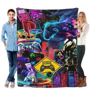 Cyberpunk video game controller blanket - a favorite item among cyberpunk enthusiasts  Super Soft Flannel Fleece, Lightweight Cozy Plush for Sofa Couch Bed Travel.