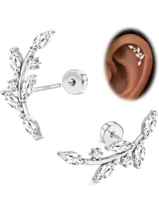 Women's 925 Sterling Silver Flat Back Stud Earrings, Hypoallergenic & 14k Plated, Ideal for Sensitive Ears & Daily Wear, Stud Earring Jewelry
