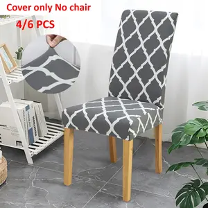 4/6 Piece Elastic Dining Chair Covers, Geometric Print, Stretchy, Elastic Slipcover, Dustproof Non-Slip Protection, Home Decor & Restaurant Use