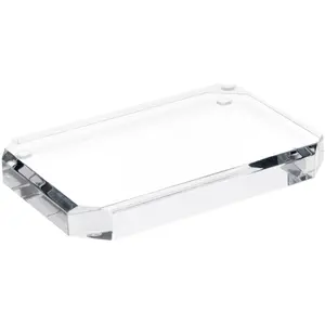 Plymor Clear Acrylic Beveled Corner-Cut Rectangular Display Base