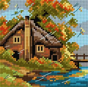 Needlepoint canvas for halfstitch without yarn Autumn 2563D - Printed Tapestry Canvas