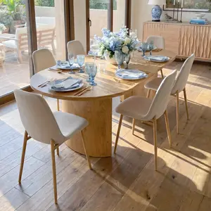 Dwen & Oslo 79" Oval Dining Table Set for 6 (7-Piece)