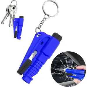 Free-Window Breaker Seatbelt Cutter,3-in-1 Mini Glass Breaker,  Car Escape Tool for Land and Underwater,Keychain Car Emergency Tool