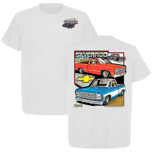 Chevrolet Silverado Trucks T-Shirt – Classic C/K Series Pickup Illustration, Bold Chevy Logo & Retro Comic Style Graphic Shirt for Vintage Truck Lovers