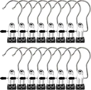 16PCS Boot Hanger Clips – Heavy Duty Closet Hanging Clips, Laundry Hooks for Socks Towels Pants Organizer