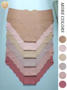 Women's High Stretch Seamless High Elasticity Triangle Panties, Invisible Seamless Design, Breathable Sweat-Absorbing Fabric, Daily Commute Wear, 6-Pack