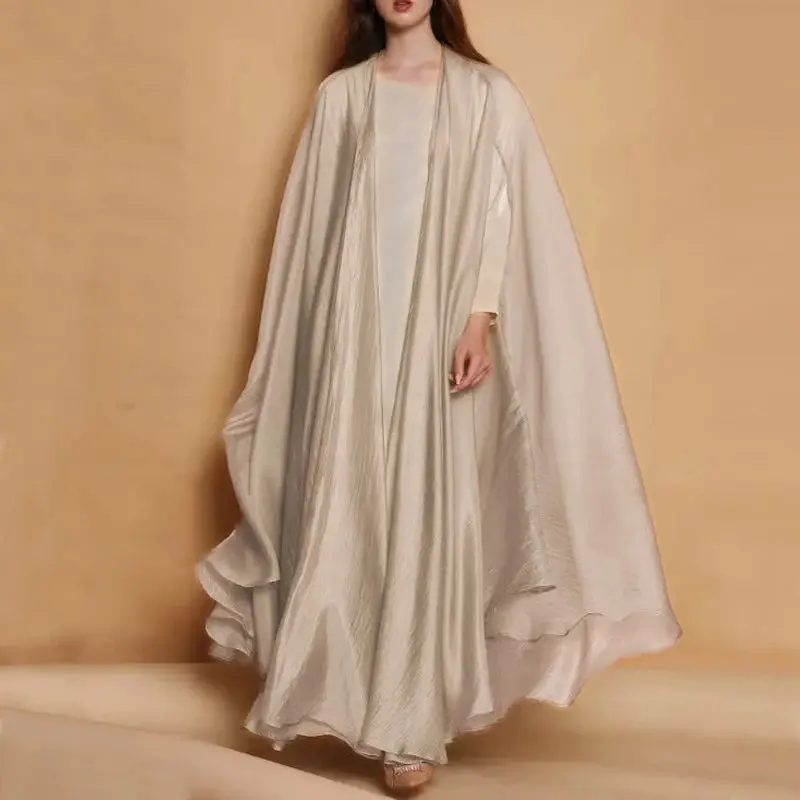 Satin Kimono + Slip On Dress
