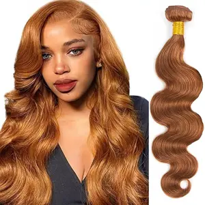 30# Human Hair Single Bundles 22 Inch Body Wave Bundles 12A Human Hair 100% Unprocessed Brazilian Virgin Hair Quick Weave Extensions Brown for Women