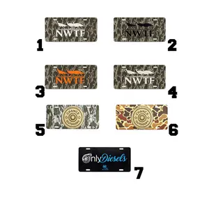 Camo NWTF Turkey Hunting License Plate - Camouflage Outdoor Hunter Truck Tag - National Wild Turkey Federation Inspired Car Decor - Hunter Gift
