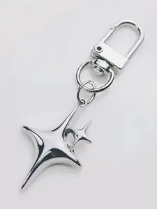 Star Design Keychain, Metal Key Ring for Backpack, Car, Charm Earphone Accessories, Women's Keychain Charm, Fashion Accessories for Daily Use