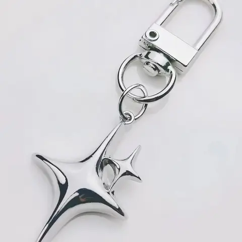 Star Design Keychain, Metal Key Ring for Backpack, Car, Charm Earphone Accessories, Women's Keychain Charm, Fashion Accessories for Daily Use