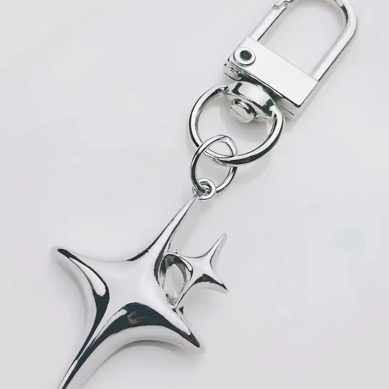 Star Design Keychain, Metal Key Ring for Backpack, Car, Charm Earphone Accessories, Women's Keychain Charm, Fashion Accessories for Daily Use