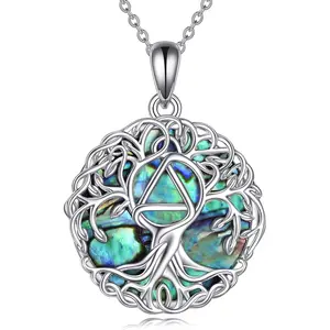 Tree of Life Necklace Sterling Silver Celtic Knot Tree Pendant Jewelry Gift for Men and Women