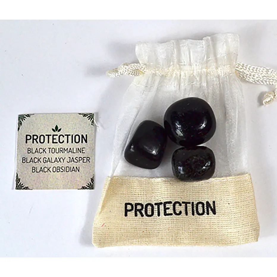 Crystal Protection Kit — Black Tourmaline, Galaxy Jasper &amp; Obsidian