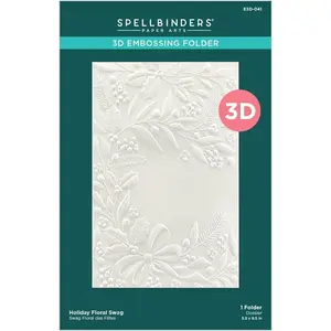 E3D-041 Holiday Floral Swag 3D Embossing Folder from The Christmas Collection
