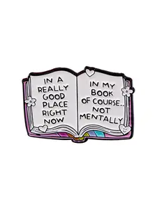 Unisex Book Pin Brooch, Durable Metal Pins, Casual All-Season Accessory, Perfect for Backpacks, Briefcases & Clothing, Single Piece Design