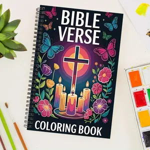 Bible Verse Colorizing Book, 30 Unique Designs, Premium Spiral Bound Art Book for Mindfulness and Relaxation, Ideal Gift for Teens, Men and Women, Coloring Book