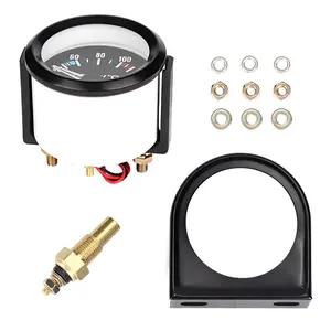 Car Water Temperature Gauge 2" 52mm, Universal Water Temp Gauge Kit with Sensor & LED Backlight, Digital Auto Temperature Gauge 40-120°C for Car Truck Racer