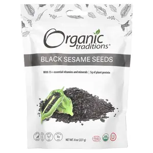 Organic Traditions Black Sesame Seeds, 8 oz (227 g)