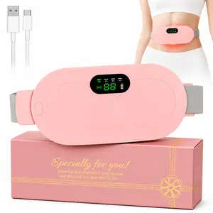 Heating Pads, Period Cramp Massager Portable Cordless Heating Pad with 3 Heat Levels and 4 Massage Modes for Back Pain Relief Menstrual Heating Pad