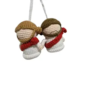 Religious Handmade Crochet Keychain - Unique Handcrafted Design with Red and White Colors