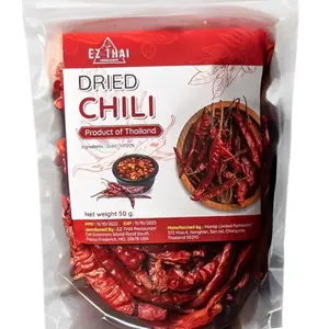 EZ THAI Dried Red Chili Peppers 1.76 oz (50grams) - Intense Heat & Versatile Flavor Enhancer Spice Spicy