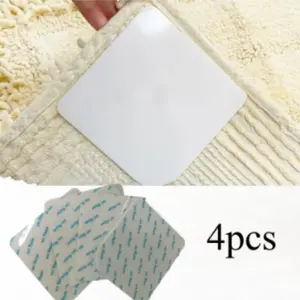 4pcs Carpet Pad Clips,  Non-Slip Carpet Holders, Washable Floor Mat Grippers, Hardwood Floor Anti-Slip Pads, Rug Liner Clamps