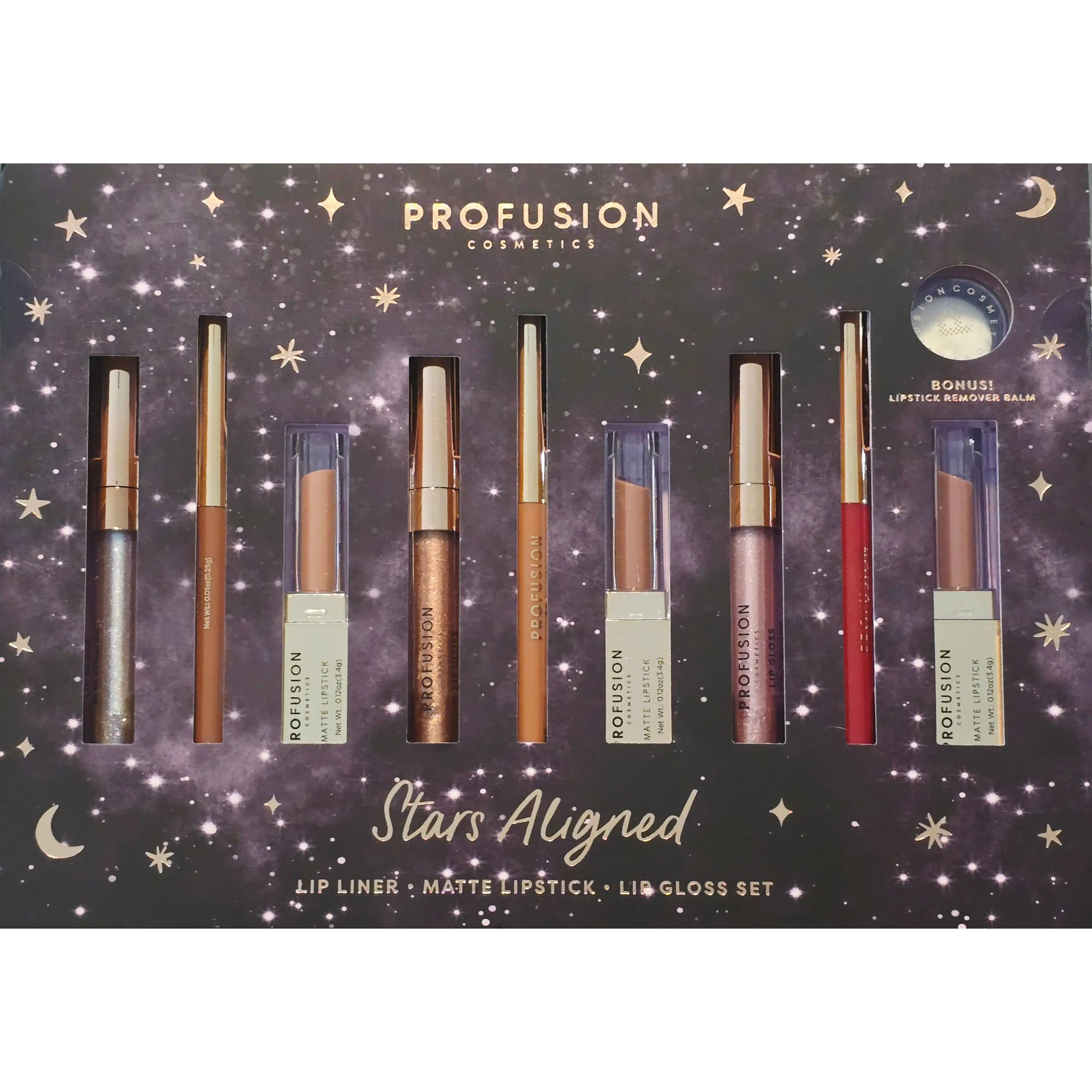 PROFUSION Stars Aligned Lip Liner Matte Lipstick Gloss Set