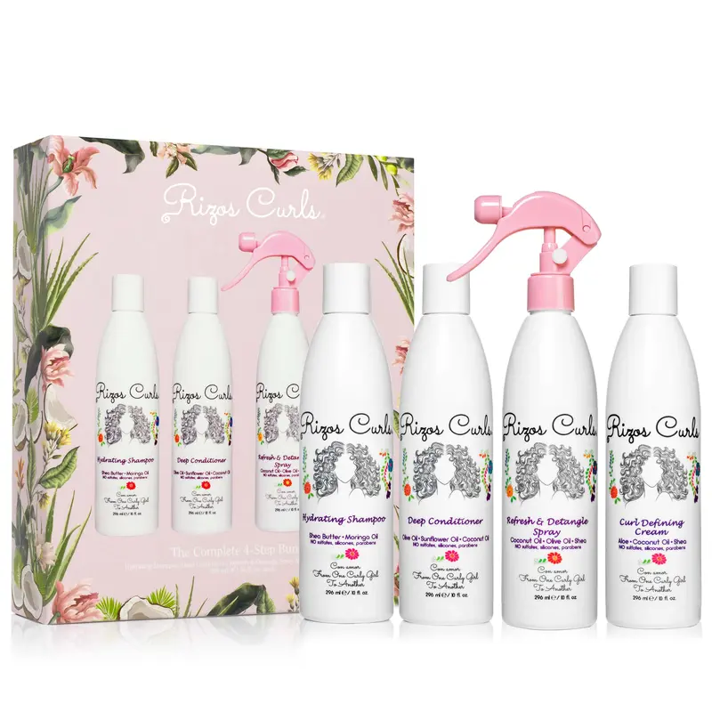 The Complete Rizos Curls 4-Step Bundle For Curly, Coily and Wavy Hair Gentle Nourishing Haircare