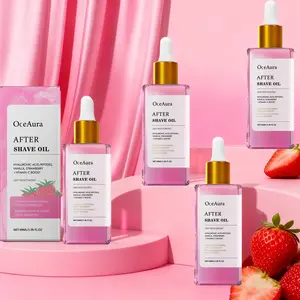 4pcs 40ML Strawberry Scented Post-Shave Oil Moisturizer, Jojoba Seed Oil, Effective Care, Moisturizing and Smooth, Continuous Use