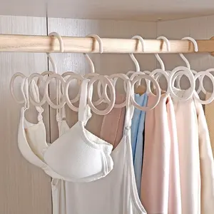 Space-Saving Five-Ring Plastic Hangers, and Design, Ideal for Scarves, Ties, Belts, Accessories, Durable Vertical Hangers