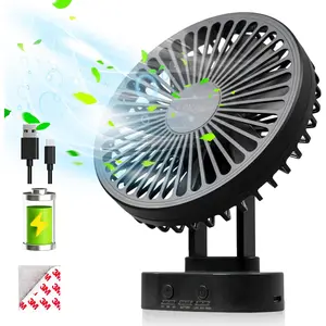 Small Fan Rechargeable,3 Speed Timable Cruise Fan with 90?  Rotation,Portable Fans for Indoor,Outdoor,Travel,Office,Energy Efficient Ultra Usage Time Quiet Fans