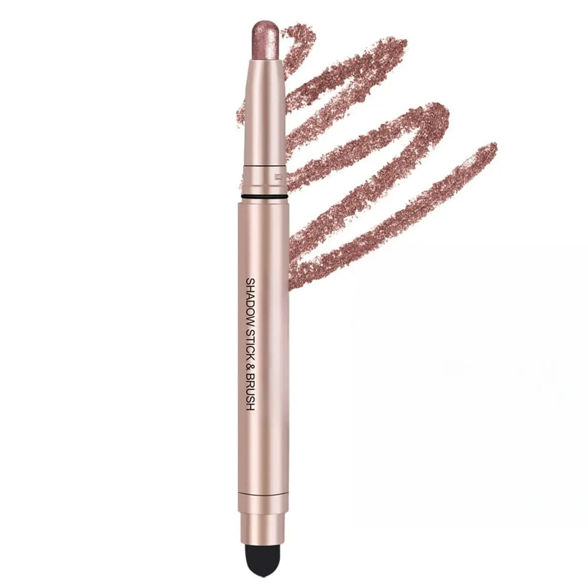Brown-Tinted Sparkle Eyeshadow Crayons - Creamy Texture, Long-Lasting, Built-In Smudge Tool, Easy Application, Blendable, Sparkly Finish Eye Makeup Stick