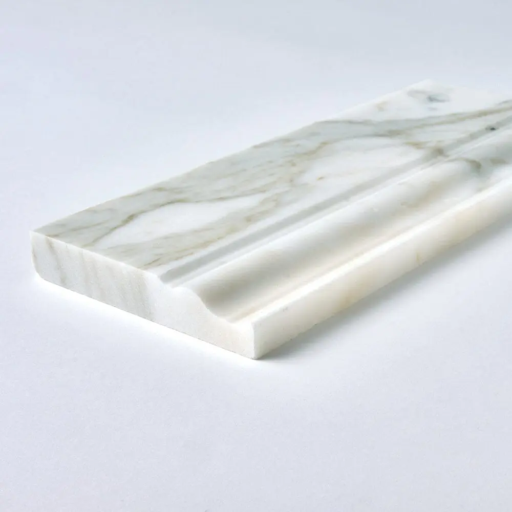 Calacatta Gold Marble Baseboard Molding Trim 4.75x12 Polished/Honed