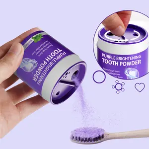 SEFUDUN Purple Mint Tooth Powder Powerful stain removal for brighter teeth Neutralises yellowing Gentle formula protects enamel 35g per bottle Teeth Brightening Powder