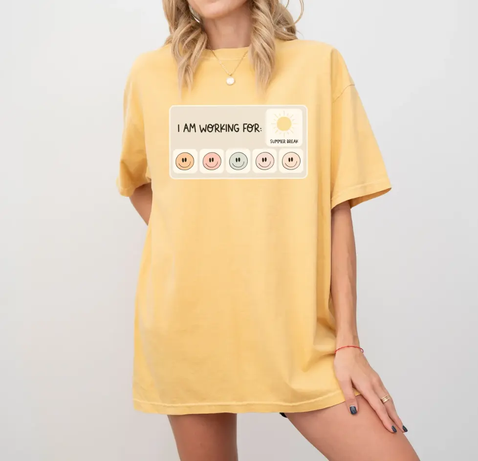 I Am Working for Summer Break T-Shirt, ABA Behavior Therapy BCBA SPED Teacher Occupational Therapy Special Education Gift Autism Token Board